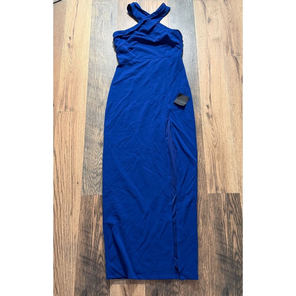 Lulus Head to Cocktail Hour Royal Blue Halter Neck Maxi Dress Size Large NWT! - Picture 3 of 7